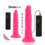 DIVERSIA - DILDO FLEXÍVE COM VIBRAO ROSA 23 CM -O- 4.3 CM