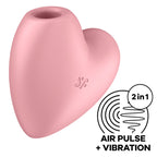 SATISFYER - CUTIE HEART ESTIMULADOR DE PULSO E VIBRADOR ROSA