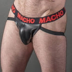 MACHO - MX25RC JOCK COURO VERMELHO S