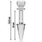 NEBULA SERIES BY IBIZA - MODELO 7 ANAL PLUG VIDRO BOROSILICADO TRANSPARENTE 13.5 CM -O- 3 CM