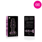NEBULA SERIES BY IBIZA - MODELO 1 PLUG ANAL VIDRO BOROSILICADO ROSA 10.5 CM -O- 3 CM