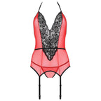 PASSION - PEONIA CORSET LINHA ERÓTICA VERMELHO L/XL