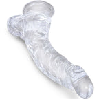 KING COCK - CLEAR PÊNIS CURVADO REALISTA COM BOLAS 16.5 CM TRANSPARENTE