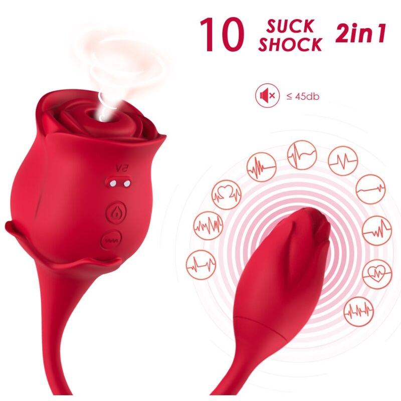 ARMONY - SUCKER DE CLITÓRIS ROSA E VIBRADOR 10 MODOS VERMELHO