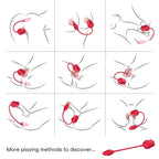 ARMONY - ESTIMULADOR DE SUCÇÃO E VIBRADOR 2 EM 1 ROSA 10 MODOS COM CAUDA VERMELHA
