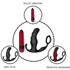 ARMONY - KNIGHT VIBRADOR ANAL PRÓSTATA E ANEL CONTROLE REMOTO PRETO