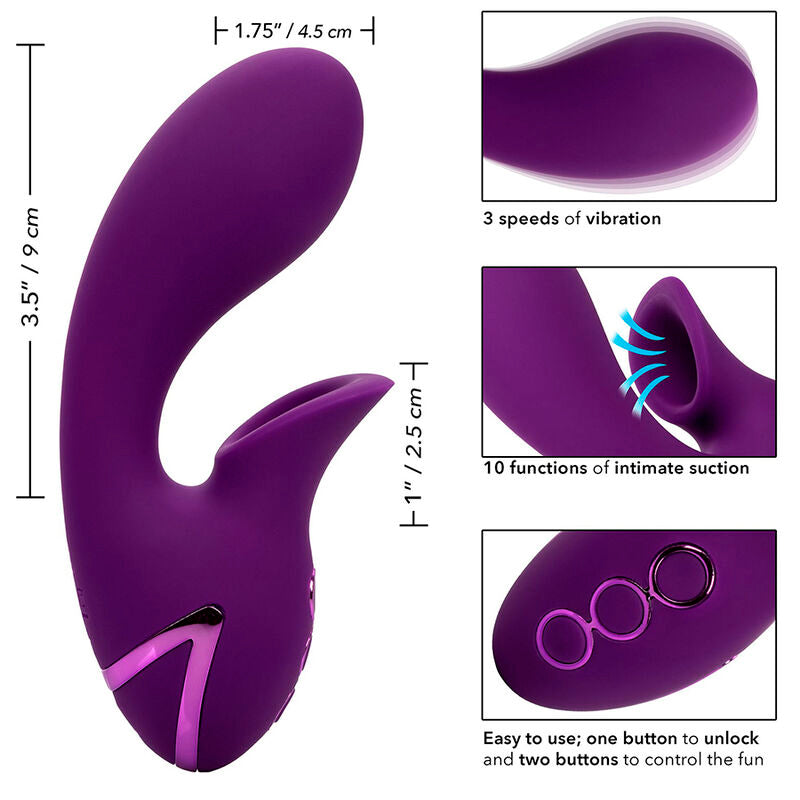 CALEXOTICS - ESTIMULADOR E SUCCIONADOR HUNTINGTON BEACH HEARTBREAKER ROXO DA CALIFORNIA DREAMING
