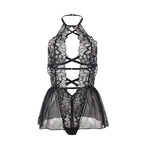 SUBBLIME - TEDDY HALTER NECK BARE BACK LACE PRETO L/XL