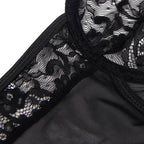 SUBBLIME - TEDDY COM LIGA COM DETALHE RENDA E TIRAS PRETO L/XL