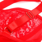 SUBBLIME - TEDDY COM LIGA COM DETALHE RENDA E TIRAS VERMELHA L/XL