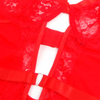 SUBBLIME - TEDDY COM LIGA COM DETALHE RENDA E TIRAS VERMELHA L/XL