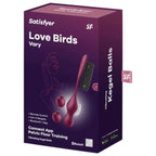 SATISFYER - LOVE BIRDS VARY BOLAS VIBRATÓRIAS APLICATIVO GRATUITO VINHO TINTO