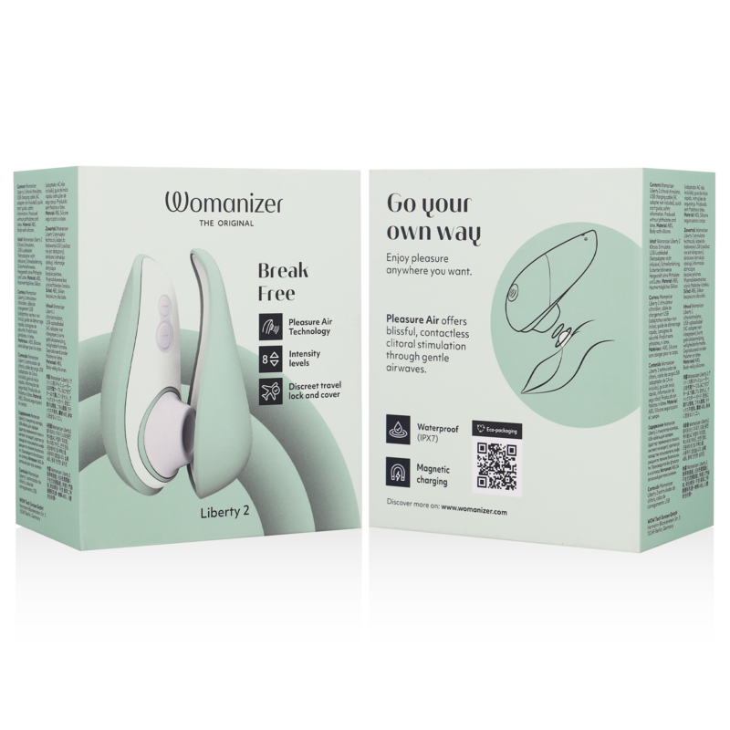 WOMANIZER - LIBERTY 2 ESTIMULADOR DE CLITÓRIS E SUCÇÃO VERDE CLARO