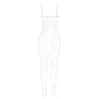 SUBBLIME - 951740 BODYSTOCKING BRANCO REDE DE ARRASTO SEM FUNDO COM LAOS TAMANHO ÚNICO