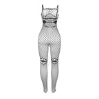 SUBBLIME - 952112 BODYSTOCKING DE REDE COM DETALHES NO PEITO E BARRIGA PRETO TAMANHO ÚNICO
