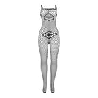 SUBBLIME - 952112 BODYSTOCKING DE REDE COM DETALHES NO PEITO E BARRIGA PRETO TAMANHO ÚNICO