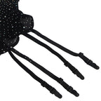SUBBLIME - 952174 BODYSTOCKING DE REDE COM LUVAS E DIAMANTES PRETO TAMANHO ÚNICO