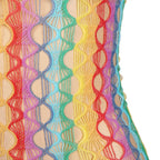 SUBBLIME - 952365 RAINBOW BARE SHOULDER FISHNET VESTIDO TAMANHO ÚNICO