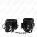 KINK - PULSO FORRO DE PELE PRETO COM CINTO PRETO AJUSTÁVEL 17-29 CM X 6 CM