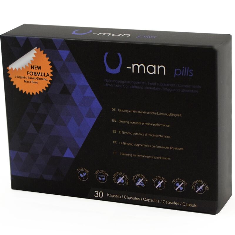 500 COSMETICS - U-MAN AUMENTA O TAMANHO DO PÊNIS E A POTÊNCIA SEXUAL - 30 CÁPSULAS