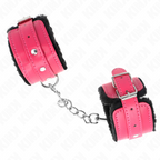 KINK - PULSO PREMIUM FORRO DE PELE PRETO COM CINTO RASPBERRY ROSE AJUSTÁVEL 17-29 CM X 6 CM