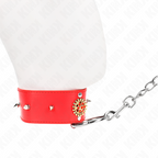 KINK - COLAR DE DIAMANTE VERMELHO COM CINTO 65 CM AJDUSTÁVEL 35-51 CM X 7 CM