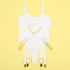 SUBBLIME - 954284 BODY COM CORRENTES + CINTA-LIGA BRANCO S/M