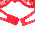 SUBBLIME - 954338 SUTIÃ COM ESTAMPA DE CORAÇÃO + TANGA + CINTO-LIGA VERMELHO L/XL