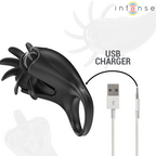 INTENSE - MABEL ANEL VIBRATÓRIO 10 VIBRAÇÕES COM ESTIMULADOR DE CLITÓRIS PRETO