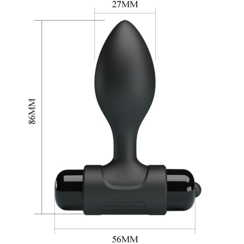 PRETTY LOVE - VIBRA BUTT 10 VIBRAÇÕES PLUG ANAL PRETO