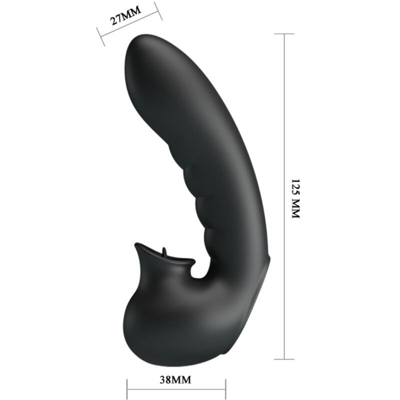 PRETTY LOVE - HOBGOBLIN VIBRATING FINGER CASE 12 VIBRAÇÕES + ESTIMULADOR DE CLITÓRIS PRETO