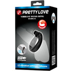 PRETTY LOVE - ANEL VIBRATÓRIO DÁLIA + ESTIMULADOR DE CLITÓRIS 12 VIBRAÇÕES PRETO