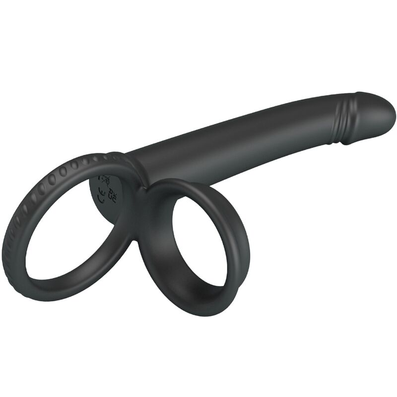 PRETTY LOVE - DILLION ANEL DUPLO DE PÉNIS DUPLO DE DUPLA PENETRAÇÃO PRETO
