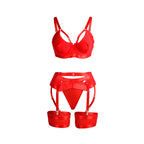 SUBBLIME - 955250 SUTIÃ BONDAGE VERMELHO COM CONJUNTO DE LIGA S/M