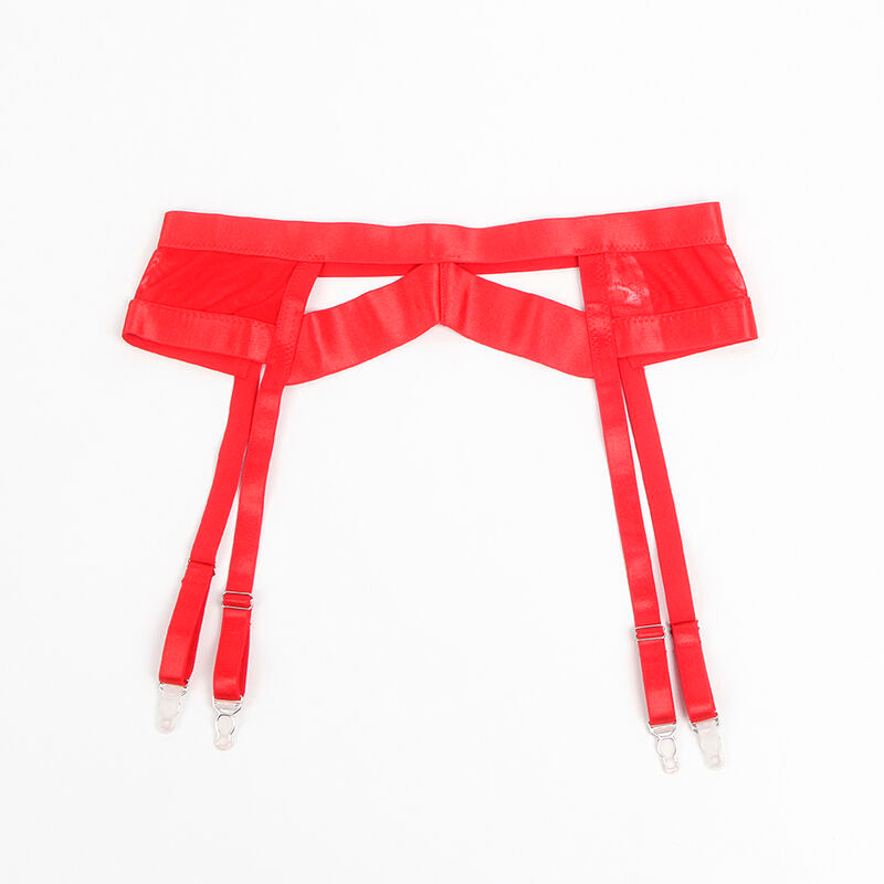 SUBBLIME - 955250 SUTIÃ BONDAGE VERMELHO COM CONJUNTO DE LIGA S/M
