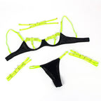 SUBBLIME - 955274 CONJUNTO DE SUTIÃ COM COLAR E DETALHES NAS PERNAS VERDE FLUORESCENTE S/M