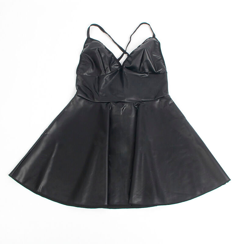 SUBBLIME - 955380 VESTIDO COM ALÇAS DE COURO PRETO L/XL