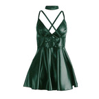 SUBBLIME - 955434 VESTIDO COM ALÇAS DE COURO VERDE S/M