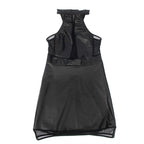 SUBBLIME - 955472 VESTIDO DECOTE HALTER COM TRANSPARÊNCIAS PRETO S/M