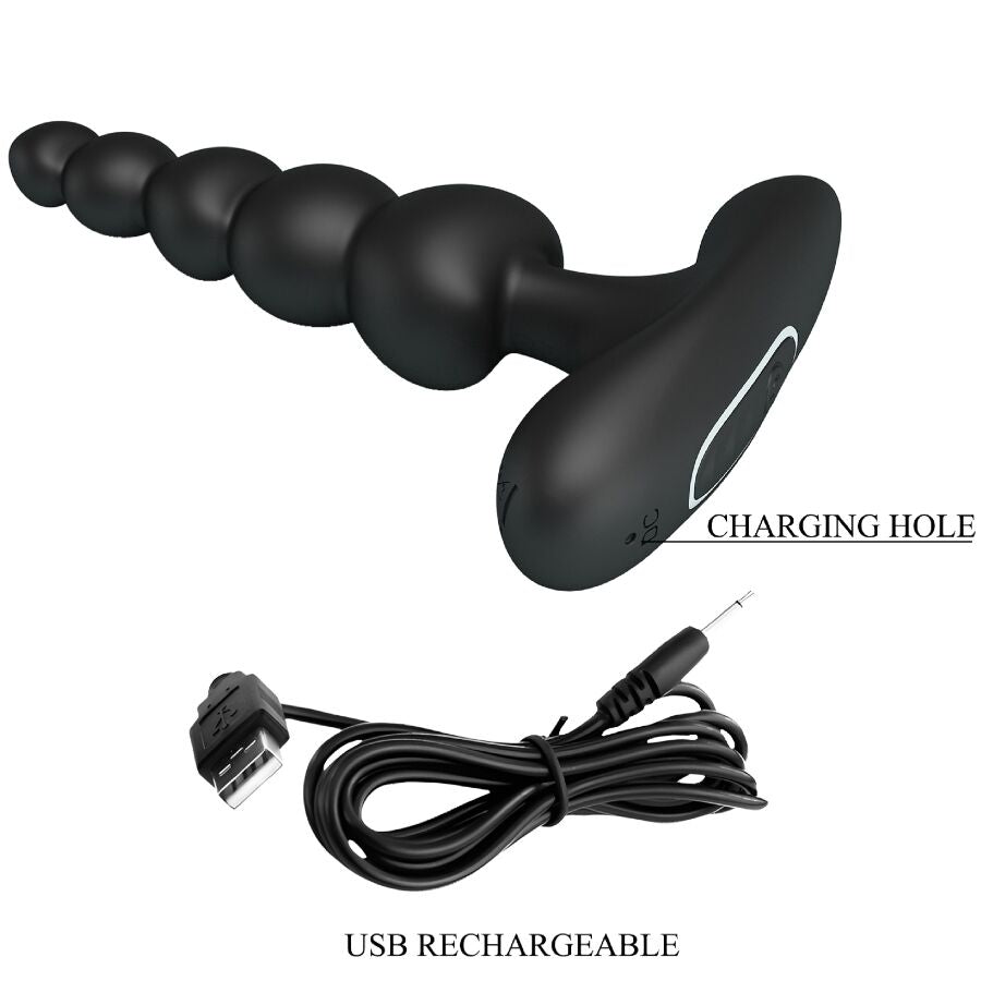 PRETTY LOVE - VIBRADOR ANAL CORBAN 10 VIBRAÇÕES PRETO