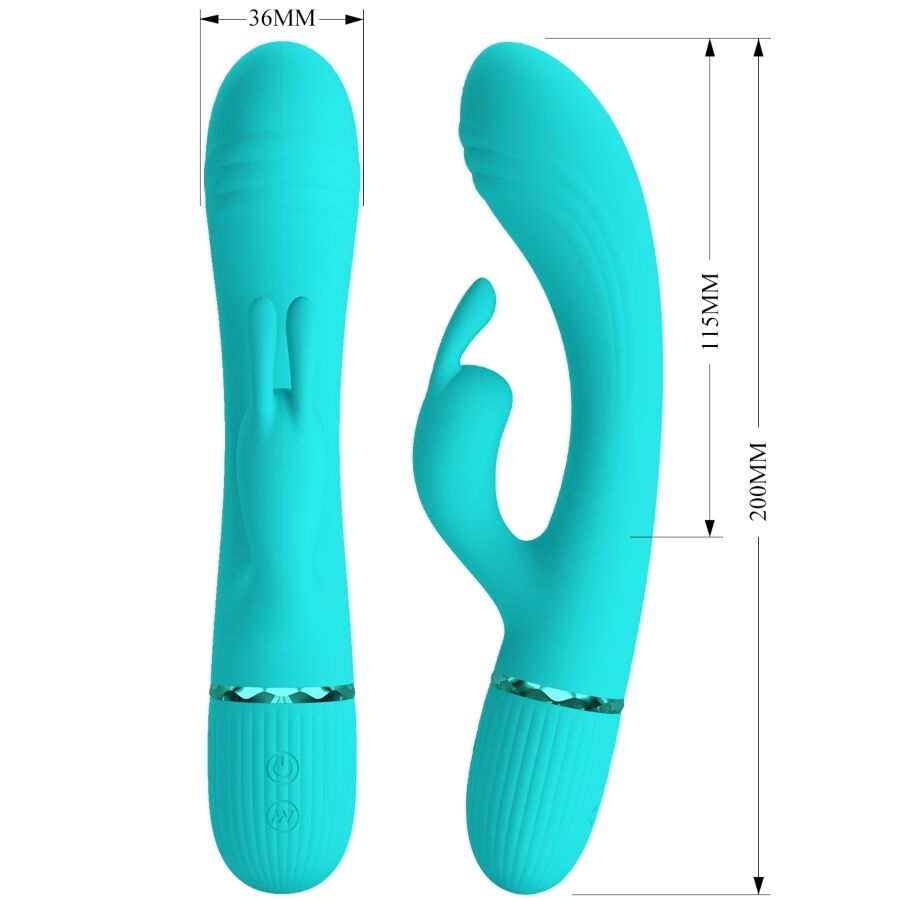 PRETTY LOVE - SCOCCO VIBRADOR COELHO TURQUESA