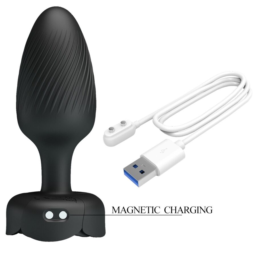 PRETTY LOVE - VARIAN ANAL PLUG COM LUZ LED PRETO 10,8 CM