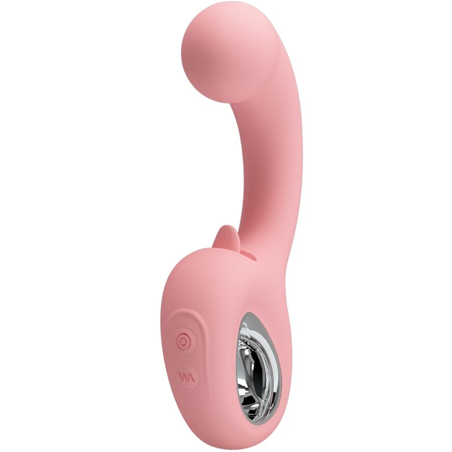 PRETTY LOVE - ERYNNYES VIBRADOR PONTO G + ESTIMULADOR DE CLITÓRIS 10 VIBRAÇÕES ROSA