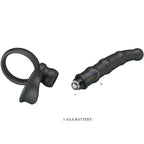 PRETTY LOVE - ANEL VIBRATÓRIO PARA PÊNIS TATUM COM PLUG 10 VIBRAÇÕES PRETO