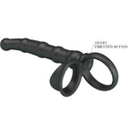 PRETTY LOVE - ANEL VIBRATÓRIO PARA PÊNIS TATUM COM PLUG 10 VIBRAÇÕES PRETO