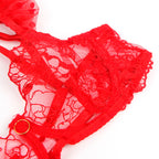 SUBBLIME - 957506 CONJUNTO DE SUTIÃ E LIGA DE RENDA VERMELHO S/M