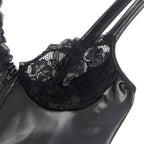 SUBBLIME - 957568 VESTIDO DE COURO COM ZÍPER PRETO S/M