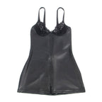 SUBBLIME - 957568 VESTIDO DE COURO COM ZÍPER PRETO S/M