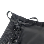 SUBBLIME - 957582 CONJUNTO DE SUTIÃ E SAIA DE COURO PRETO S/M