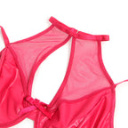 SUBBLIME - 957612 CONJUNTO DE SUTIÃ E SAIA DE COURO VERMELHO L/XL